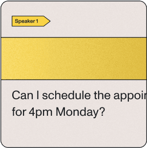 Illustration of a messaging/chat interface with speaker labels